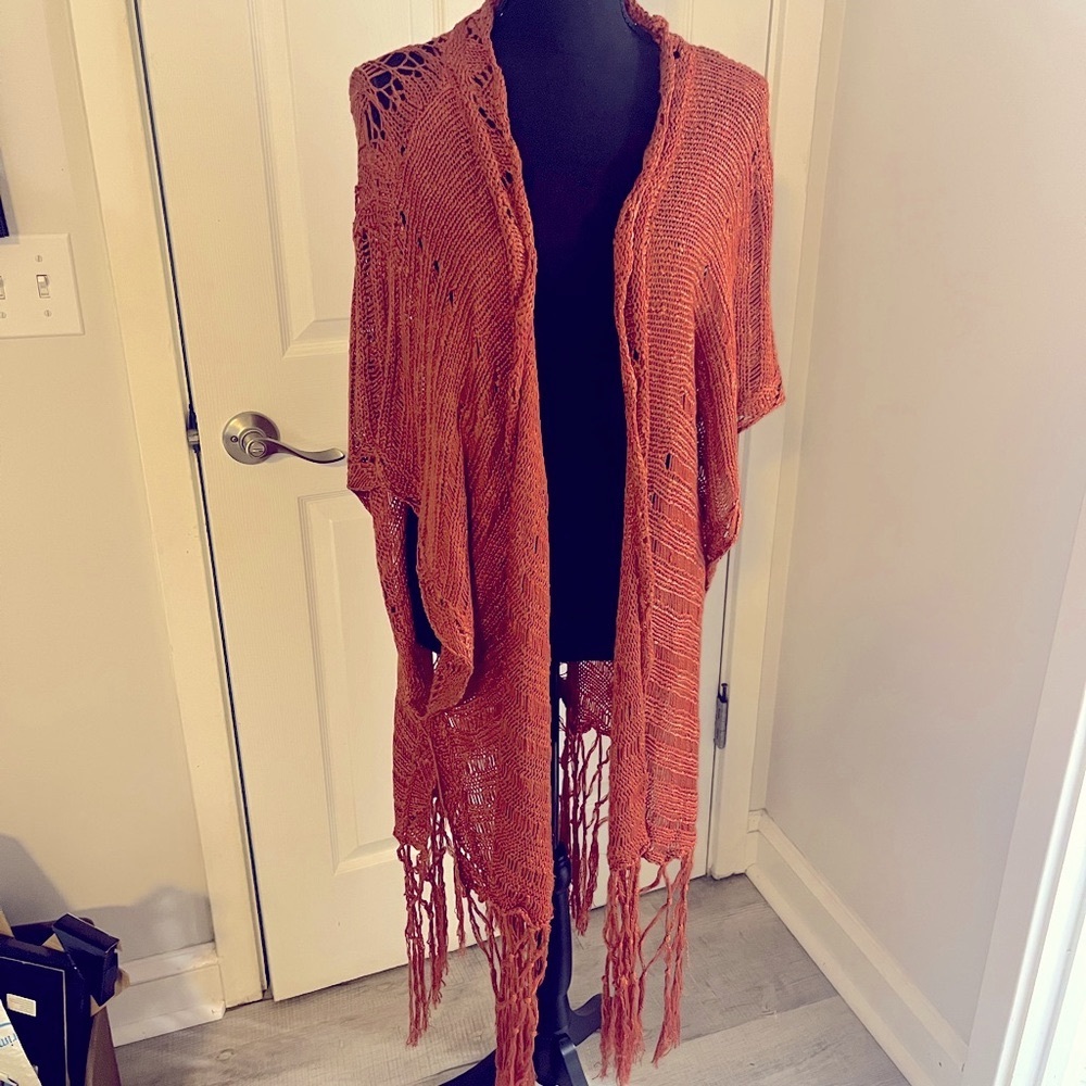 Rust color crochet vest…GREAT FOR FALL!